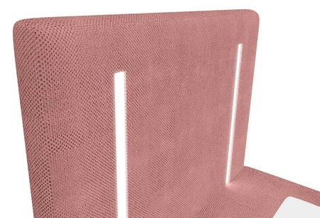 Kontinentální postel Norco 80x200 růžová stylová postel s úložným boxem osvětlení v čele postele dodává jedinečný nádech