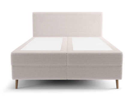 Kontinentální postel Totti 180x200 slonová kost Stylová postel s úložným prostorem na lůžkoviny z trojrozměrné pruhované tkaniny