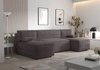Rohová sedací souprava s funkcí spaní Brandon U grafitový obal na lůžkoviny měkká tkanina s výrazným smyčkovým povrchem