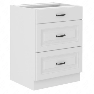 Stojací kuchyňská skříňka se zásuvkami Snow 60 D 3S BB skříň odolná proti páře vysoké teplotě a rozlité kapalině