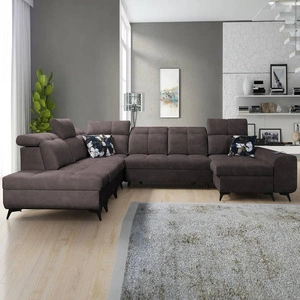 Rohová sedací souprava s funkcí spaní Buffalo X hnědá pravá strana Funkční a pohodlná rohová sedací souprava do pokoje s kontejnery na lůžkoviny