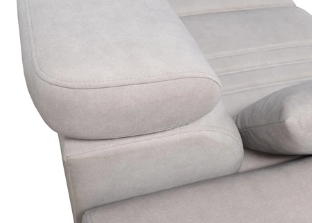 Rohová sedačka s funkcí spaní Castel XII béžová pravá strana stylová a pohodlná rohová sedačka do obývacího pokoje funkční nastavitelné opěrky hlavy