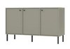 Komoda Kioto II 125 cm eukalyptus minimalistický tvar ideální komoda do ložnice obývacího pokoje nebo pokoje pro mládež černé úchyty