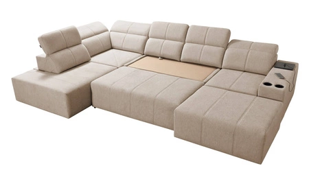 Rohová pohovka s funkcí spaní Tesalia VI hnědá pravá Moderní a pohodlná rohová pohovka s funkcí posuvného opěradla