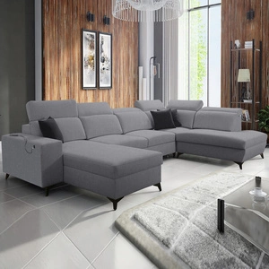 Kelly Elegantní VI rozkládací pohovka šedá levá moderní designová rohová pohovka do obývacího pokoje s nastavitelnými opěrkami hlavy