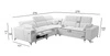 Rohová sedačka s funkcí spaní Penejos III Lux krémová levá pohodlná rohová sedačka do obývacího pokoje s výsuvnou podnožkou kontejner na ložní prádlo