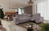 Rohová sedací souprava s funkcí spaní Castel II Lux šedohnědá pravá pohodlná rohová sedací souprava do obývacího pokoje s pohodlným výsuvným podnožníkem