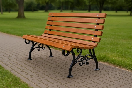 Zahradní lavice 150 cm Fiemar FIEM-13-LKL-150 litina s opěradlem lakované dřevo olše