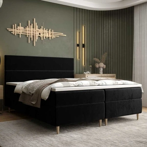 Kontinentální postel Bing 160x200 černá v moderním skandinávském stylu s výrazným čelem