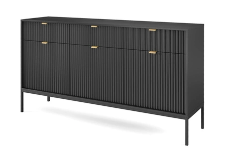 Černá zásuvková komoda Lovro 154 cm moderní design potěší milovníky osobitých interiérů