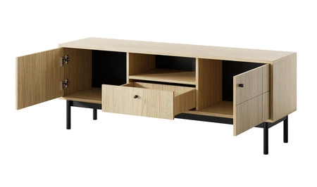 Modesta dub linea nábytková sestava minimalistický design podtržený módními barvami vysoké dřevěné nohy kovové úchyty