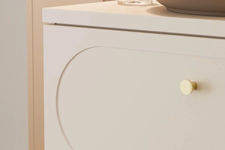 Umyvadlová skříňka Donna Sand 80 cm béžová elegantní nástěnná skříňka s ozdobným lemem zlaté úchyty z kovu