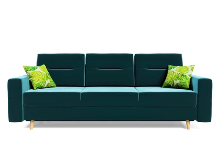 Pohovka Bristol s funkcí spaní zelená láhev dokonale zapadne do každého interiéru a poskytne pohodlné místo na spaní v tradičním a skandinávském stylu