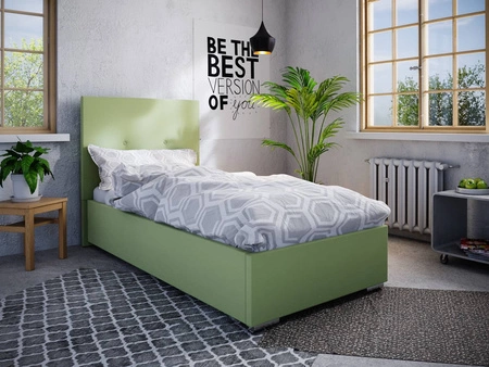 Čalouněná postel Burgos 90x200 mint s moderním čelem ideální do pokoje pro mladé nebo malé ložnice