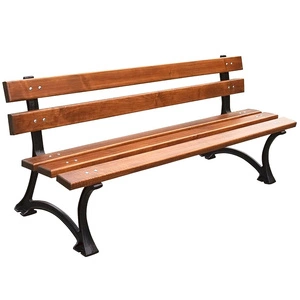 Zahradní lavička 150 cm FIEM-04-LM-150 městská litinová s opěradlem z olšového dřeva lakovaná