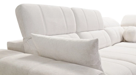 Rohová pohovka s funkcí spaní Penejos VI šedá levostranná stylová rohová pohovka se dvěma lůžkovinami odolná látka