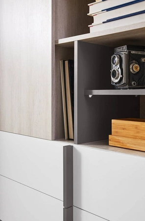 Komoda Remona 120 cm dub wilton bílá / bílá prostorná komoda do pokoje teenagera moderní design