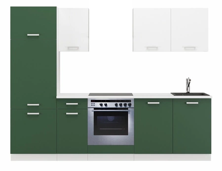 Sada kuchyňského nábytku Toni 260 cm bílá / pastelově zelená vypadá skvěle v moderních interiérech