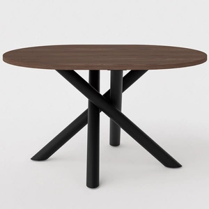 Lyon stůl 100x138 cm wisconsin ořech / černá stylový jídelní stůl na designových pavoučích nohách výškově nastavitelný