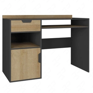 Psací stůl se zásuvkou Nano 125 cm grafit / dub riviera moderní design nábytku Hrany psacího stolu zakončené speciální dýhou