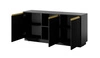 Stylová nástěnná skříňka s frézovanými čely a elegantními úchytkami v barvě broušeného zlata Imperial black furniture set