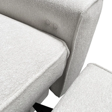 Viano II Lux šedomodrá designová rohová rozkládací pohovka s funkcí spaní do obývacího pokoje s pohodlnou výsuvnou opěrkou nohou