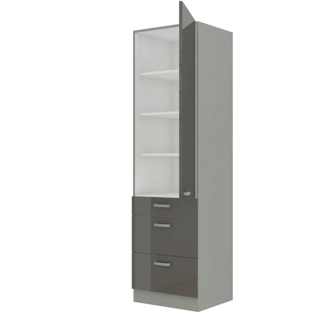 Kuchyňský příspěvek Grey 60 DKS-210 3S 1F skříňka se zásuvkami odolnými proti páře vysokým teplotám a rozlitým tekutinám