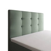 Kontinentální postel Flint 90x200 mint v moderním skandinávském stylu s čalouněným čelem postele s úložným boxem