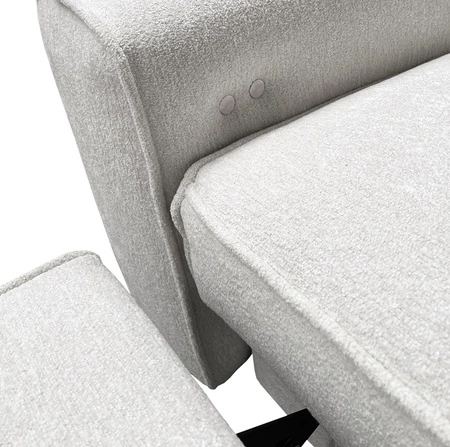 Rohová sedací souprava s funkcí spaní Viano III Lux šedý jasan levá moderní rohová sedací souprava s výsuvnou podnožkou s kontejnerem na lůžkoviny