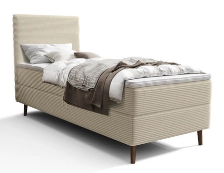 Kontinentální postel Totti 90x200 béžová stylová postel s úložným prostorem trojrozměrná tkanina s výraznými pruhy