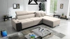 Rohová rozkládací pohovka Dafni světle béžová sametová pravá strana pohodlí a funkčnost při každodenním odpočinku
