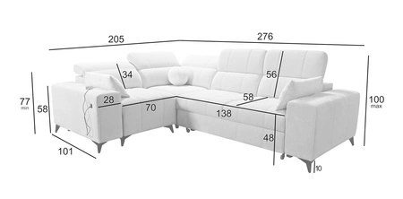 Rohová pohovka s funkcí spaní Penejos II béžová zanechala pohodlí při každodenním odpočinku Rohová pohovka s kontejnerem na lůžkoviny