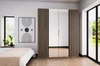 Šatní skříň se zrcadlem Kastano XII 200 cm dub evoke / černá stylový design dveře šatní skříně zdobené dubovými lamelami evoke 