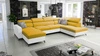 Rohová pohovka s funkcí spaní Savona VI žlutá / bílá levá elegantní a pohodlná rohová pohovka do obývacího pokoje dva kontejnery na lůžkoviny