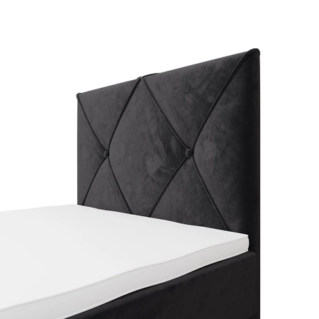 Kontinentální postel Arvada 120x200 grafit v moderním skandinávském stylu s čalouněným čelem postel s úložným boxem