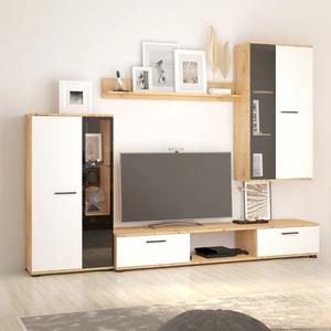 Meblościanka Senja nowoczesny design witryny mogą stać lub wisieć półki z bezpiecznego szkła hartowanego