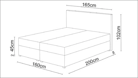 Černá kontinentální postel Harmony 160x200 v moderním skandinávském stylu s čelem s ozdobnými knoflíky