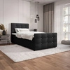 Černá kontinentální postel Kansas 90x200 v moderním skandinávském stylu s čalouněným čelem a nohama
