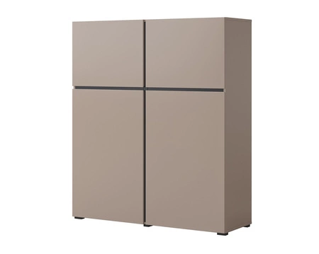 Vysoká komoda Cross 119 cm tmavě béžová moderní design ideální komoda do obývacího pokoje ložnice nebo kanceláře jednoduchá forma