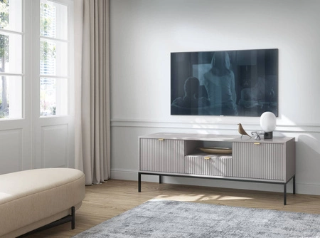 Lovro 154 cm šedá RTV skříňka moderní design potěší milovníky osobitých interiérů