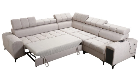 Rohová sedací souprava s funkcí spaní Bolmso III mint pravá rohová sedací souprava s kontejnery na lůžkoviny s plnovýsuvnou zásuvkou v boční části nábytku