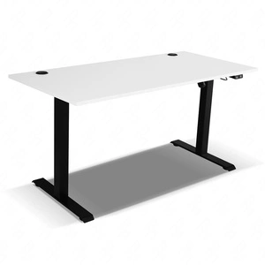 Výškově nastavitelný psací stůl Makana světle šedý univerzální a funkční kus nábytku s deskou o tloušťce 28 mm do pracovny nebo pokoje pro mladé