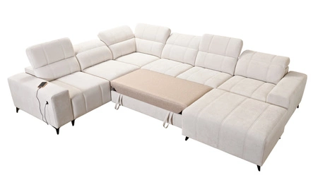 Penejos VIII rohová rozkládací pohovka s funkcí spaní šedý jasan pravý Stylová rohová rozkládací pohovka z odolné tkaniny