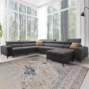 Rohová sedací souprava s funkcí spaní Bolmso VIII graphite pravá elegantní a pohodlná rohová sedací souprava se zásuvkou ideální do prostorných interiérů