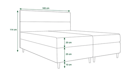 Kontinentální postel Bing 160x200 pudrově růžová v moderním skandinávském stylu s výrazným čelem