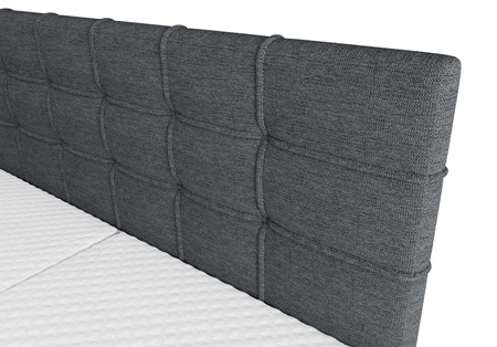 Kontinentální postel Irvine 140x200 šedá stylová postel s úložným prostorem na lůžkoviny a vysokým čelem zaujme svým elegantním designem