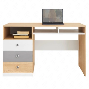 Psací stůl se zásuvkami Pixel 125 cm dub biscuit / bílá / šedá stylový a funkční do pokoje pro mládež