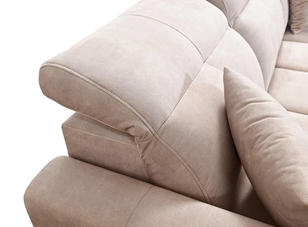 Pohovka Laredo s funkcí spaní šedý jasan pohodlná a stylová pohovka do obývacího pokoje s nastavitelnými opěrkami hlavy měkká velurová tkanina