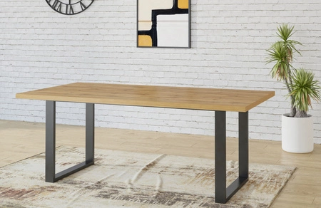 Stůl Halle 100x200 cm dub wotan stylový design stabilní konstrukce skvělý pro obývací pokoj jídelnu a obývací pokoj