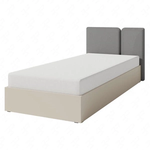 Postel Paguro 90x200 cm s kontejnerem béžový písek ideální do dětského pokoje s čalouněným čelem